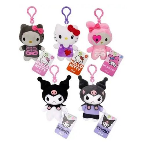 (Mis 0) HELLO KITTY & FRIENDS Peluche Portachiavi 12cm c/bagclip 5ass…x10…x120